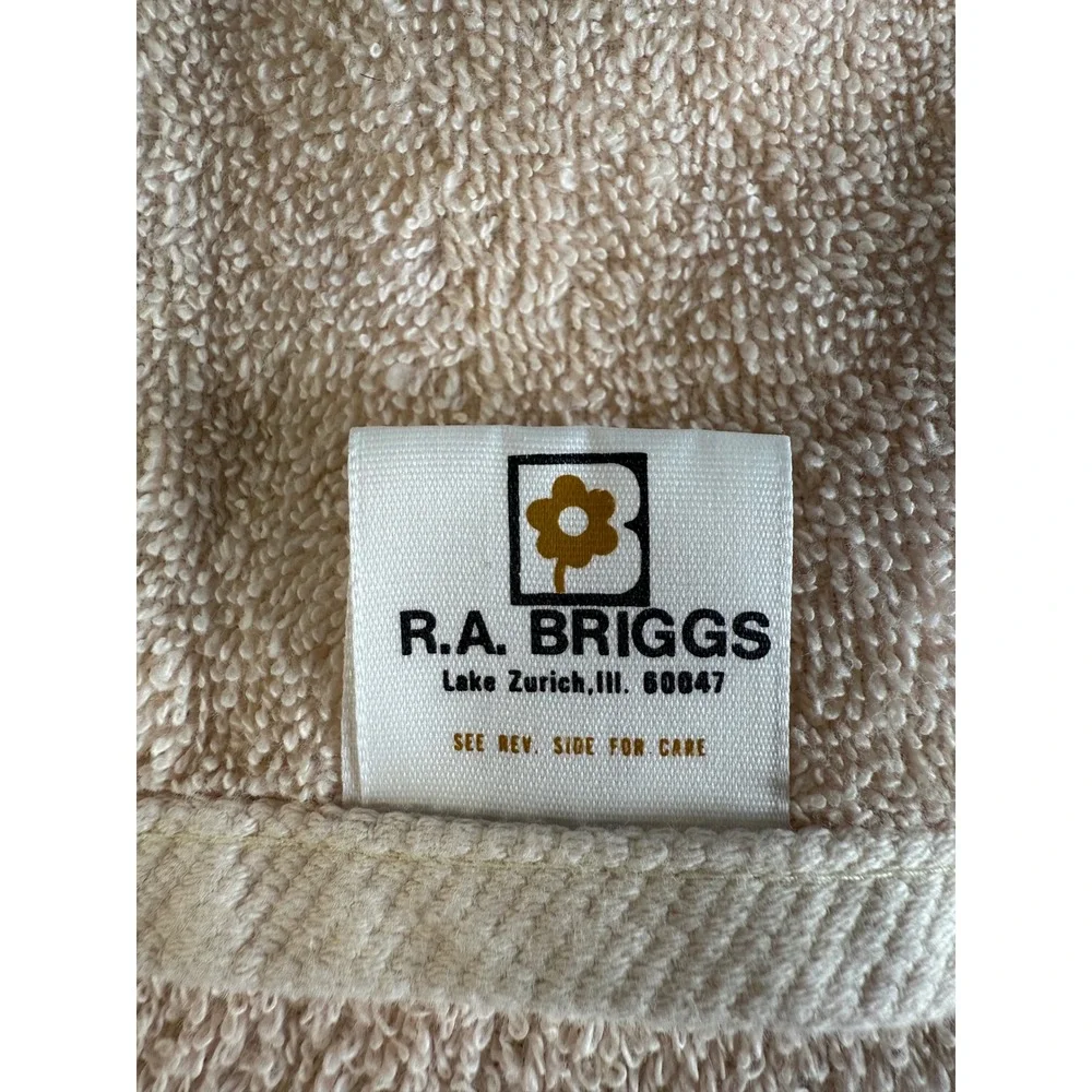 VTG 90s R.A. Briggs Embroidered Teddy Bear Tan Cotton‎ HandTowels - Set of 2